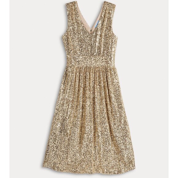 Draper James Dresses & Skirts - Draper James RSVP Sleeveless V-Neck Sequin Dress * Gold Sequins * Pockets